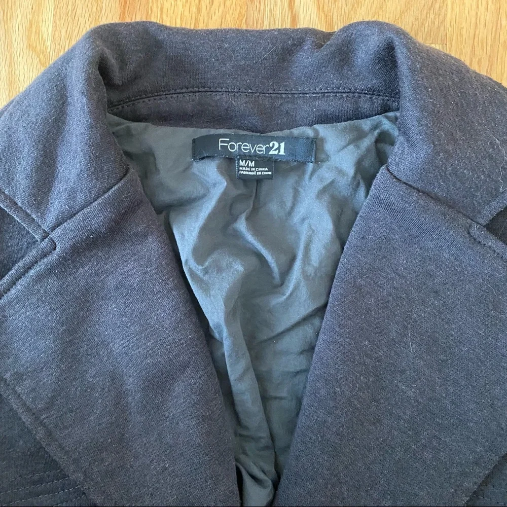 Forever 21 Black Button Down Pea Coat Style Jacket - Medium